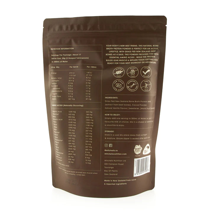 Mitchells Bone Broth Protein Chocolate 500g